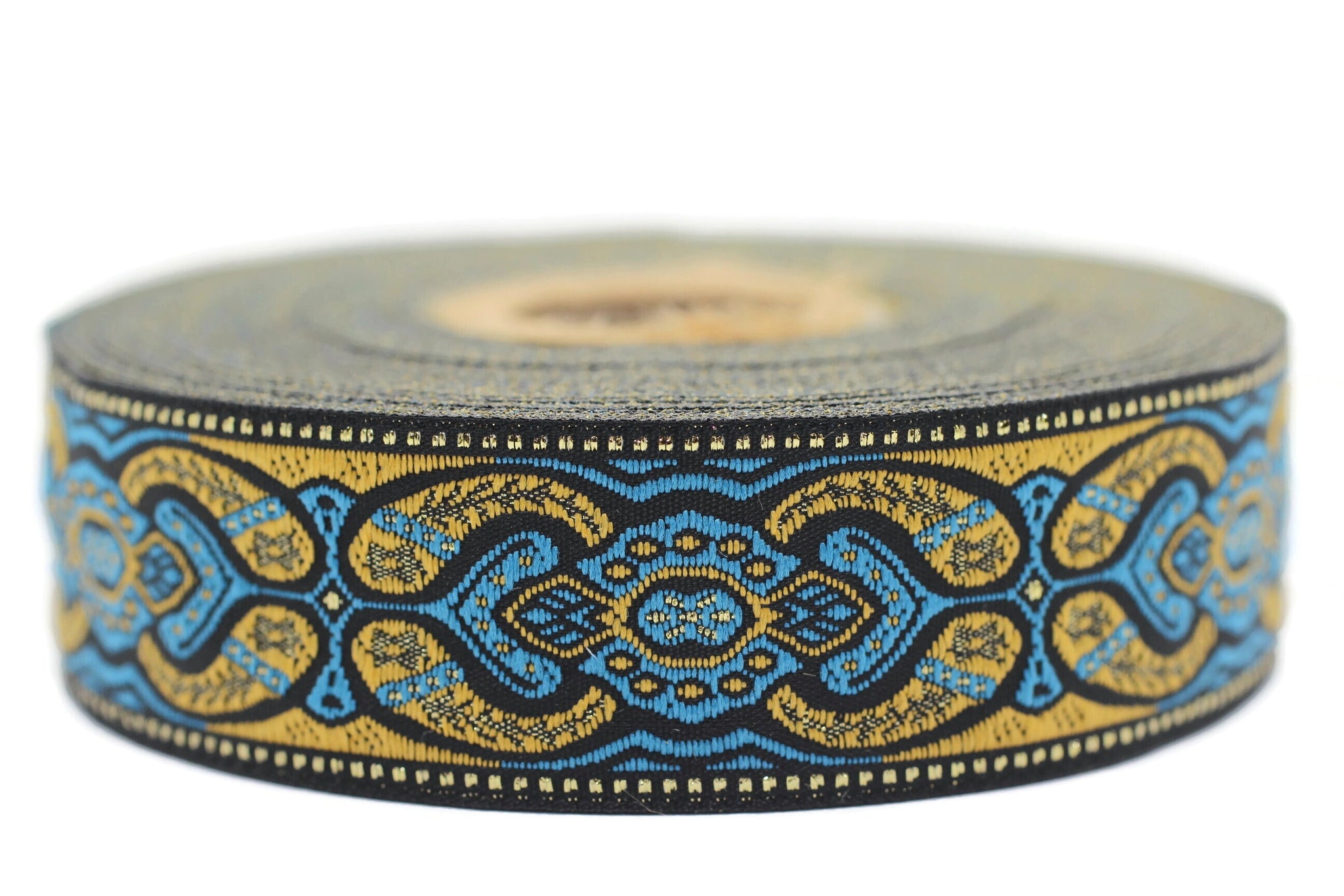 25 mm Mystic Light Orange jacquard Ribbons (0.98 inch) Sewing Crafts, ribbon trim, jacquard trim, craft supplies, collar supply, trim 25808