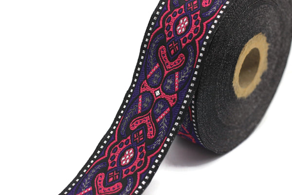 35 mm Mystic Purple jacquard Ribbons (1.37 inches) Sewing Crafts, ribbon trim, jacquard trim, craft supplies, collar supply, trim, 35808