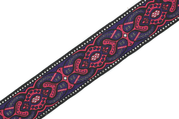 35 mm Mystic Purple jacquard Ribbons (1.37 inches) Sewing Crafts, ribbon trim, jacquard trim, craft supplies, collar supply, trim, 35808