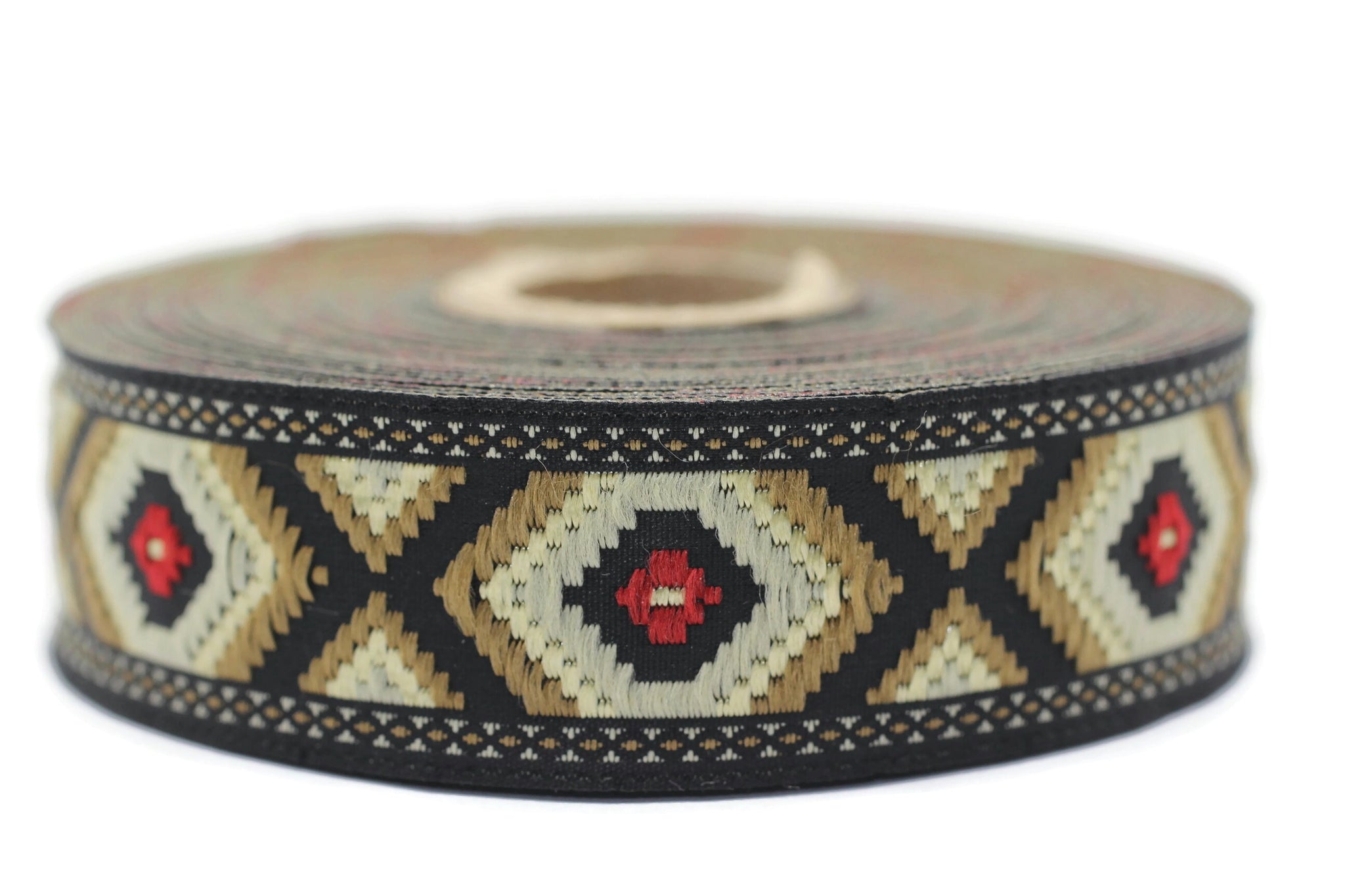 25 mm Clear Brown Jacquard trim (0.98 inches), vintage Ribbon, Decorative Craft Ribbon, Sewing, Jacquard ribbons, ribbon trim, 25952