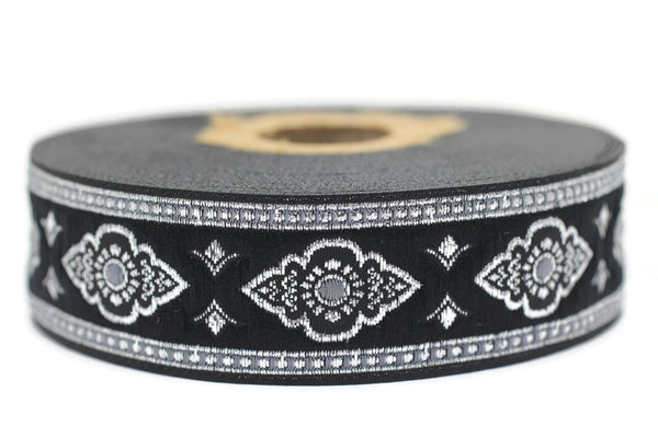 25 mm Gray Renaissance Motive ribbon (0.98 inches), european ribbon, dog colar ribbons, Sewing, Jacquard ribbon, Trim, 25905