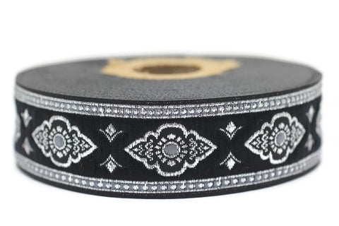 25 mm Gray Renaissance Motive ribbon (0.98 inches), european ribbon, dog colar ribbons, Sewing, Jacquard ribbon, Trim, 25905