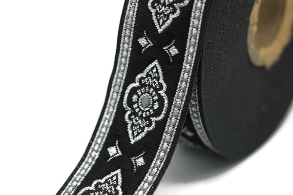 25 mm Gray Renaissance Motive ribbon (0.98 inches), european ribbon, dog colar ribbons, Sewing, Jacquard ribbon, Trim, 25905