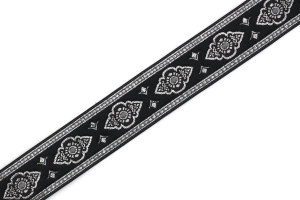 25 mm Gray Renaissance Motive ribbon (0.98 inches), european ribbon, dog colar ribbons, Sewing, Jacquard ribbon, Trim, 25905