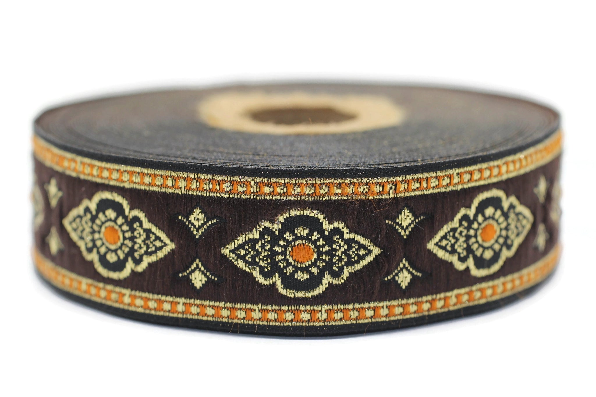 25 mm Orange Renaissance Motive ribbon (0.98 inches), european ribbon, dog colar ribbons, Sewing, Jacquard ribbon, Trim, 25905