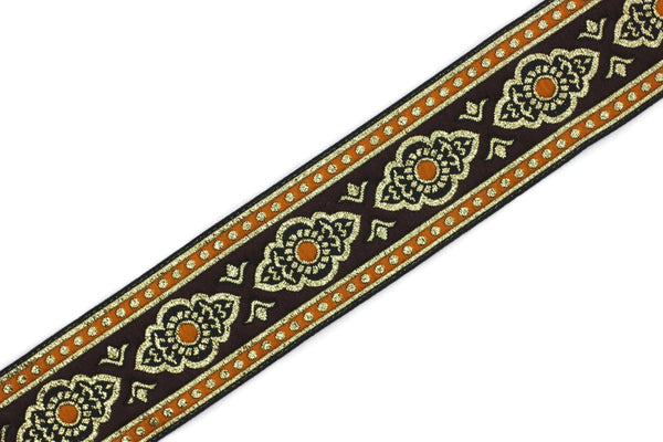 35 mm Orange Renaissance Motive ribbon (1.37 inches), european ribbon, dog colar ribbons, Sewing, Jacquard ribbon, Trim, 35905