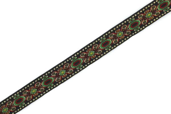 16 mm Red&Green Jacquard trims (0.62 inches, medieval embroidered trim, medieval ribbon, woven ribbon, woven jacquard, sewing trim 16912