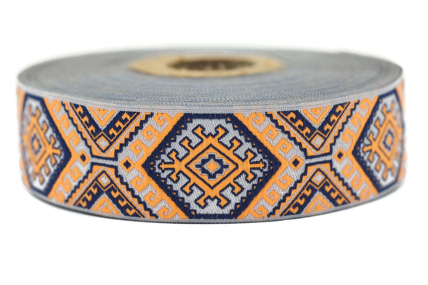 25mm Colorful embroidered ribbon, Jacquard ribbon, 0.98c, Decorative ribbon, Craft Ribbon, Jacquard trim, costume ribbon, sewing trim, 25708