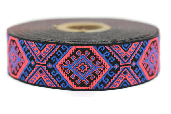 25mm Colorful embroidered ribbon, Jacquard ribbon, 0.98c, Decorative ribbon, Craft Ribbon, Jacquard trim, costume ribbon, sewing trim, 25708