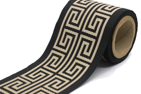 100 mm Elegant Greek Key Border, Curtain trims, Sewing Trim, drapery trim, Athena Chinoiserie ribbon Gimp Drapery, Home Decor 176 V11