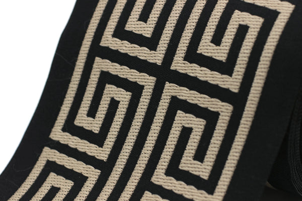 100 mm Elegant Greek Key Border, Curtain trims, Sewing Trim, drapery trim, Athena Chinoiserie ribbon Gimp Drapery, Home Decor 176 V11