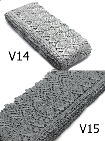 100mm 8 Meters Bridal Guipure Lace Trim | 3.93 Inches Wide Lace Trim | Geometric Bridal Lace | French Guipure | Guipure Lace Fabric TRM100