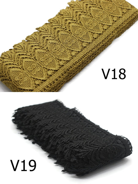 100mm 8 Meters Bridal Guipure Lace Trim | 3.93 Inches Wide Lace Trim | Geometric Bridal Lace | French Guipure | Guipure Lace Fabric TRM100