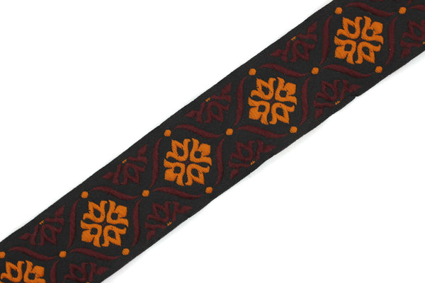 35 mm Red/Orange Mediterranean Ribbon (1.37 inches), Jacquard ribbon, jacquard trim, fabric wide trims, craft supplies, vintage trim, 35973