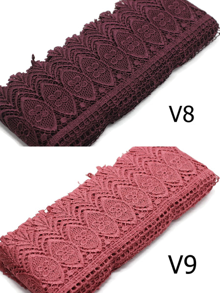 100mm 8 Meters Bridal Guipure Lace Trim | 3.93 Inches Wide Lace Trim | Geometric Bridal Lace | French Guipure | Guipure Lace Fabric TRM100