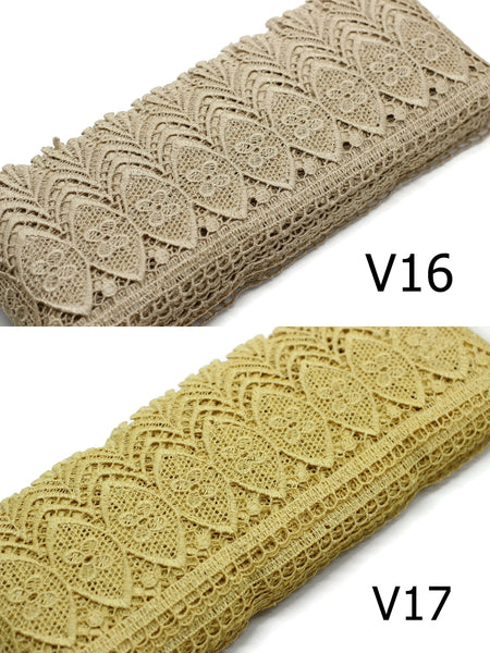 100mm 8 Meters Bridal Guipure Lace Trim | 3.93 Inches Wide Lace Trim | Geometric Bridal Lace | French Guipure | Guipure Lace Fabric TRM100
