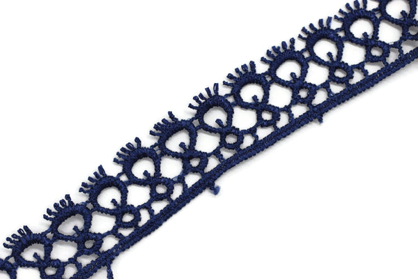 8.74 Yards Blue Anatolia Key Bridal Guipure Lace Trim | 0.68 Inches Wide Lace Trim | Bridal Lace | French Guipure | Lace Fabric TRM017