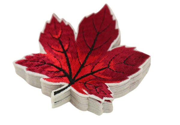 10 Pcs Maple Leaf Patch, Red 3.1 Inch Iron On Patch Embroidery, Sycamore leaf Patch, Sew On Patch, Embroidered Patch, Applique