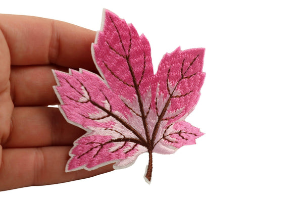 10 Pcs Maple Leaf Patch, Pink 3.1 Inch Iron On Patch Embroidery, Sycamore leaf Patch, Sew On Patch, Embroidered Patch, Applique