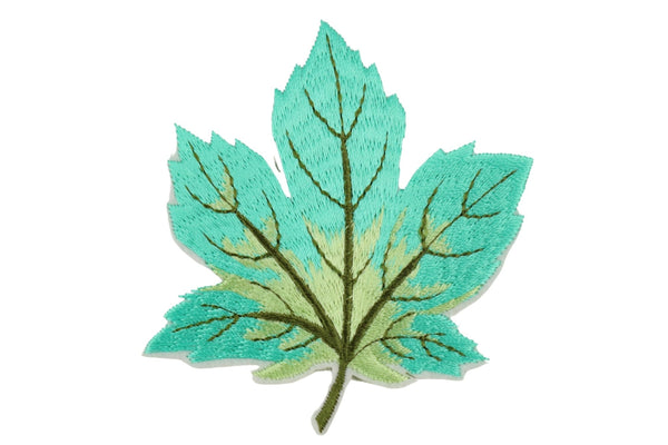10 Pcs Maple Leaf Patch, Cyan 3.1 Inch Iron On Patch Embroidery, Sycamore leaf Patch, Sew On Patch, Embroidered Patch, Applique