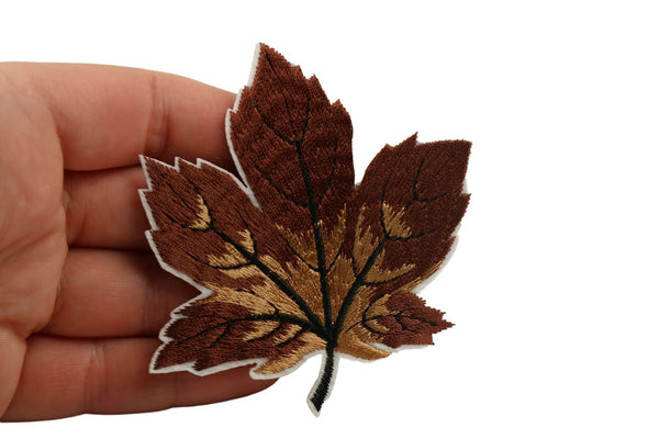 10 Pcs Maple Leaf Patch, Brown 3.1 Inch Iron On Patch Embroidery, Sycamore leaf Patch, Sew On Patch, Embroidered Patch, Applique