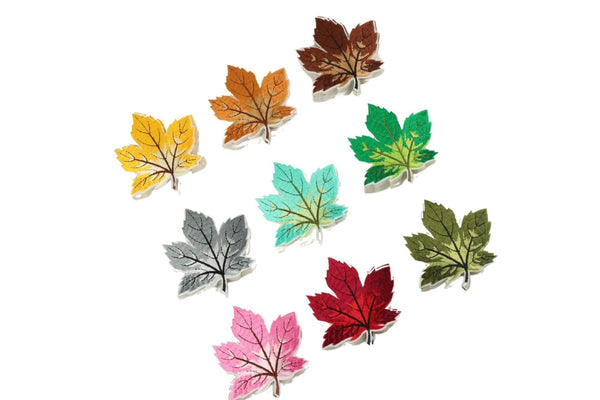 10 Pcs Maple Leaf Patch, Cyan 3.1 Inch Iron On Patch Embroidery, Sycamore leaf Patch, Sew On Patch, Embroidered Patch, Applique