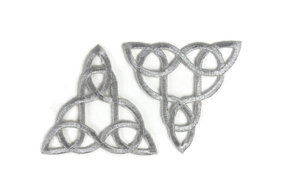 Silver Celtic Patch 3.74 Inches Iron On Patch Embroidery, Celtic Custom Patch, High Quality Sew On Badge for Denim, Sew On Patch