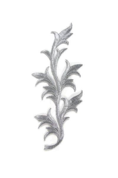 Silver Floral Patch 7.48x3.14 Inches Iron On Patch Embroidery, Celtic Custom Patch, High Quality Sew On Badge for Denim, Sew On Patch