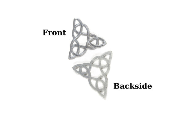 Silver Celtic Patch 3.74 Inches Iron On Patch Embroidery, Celtic Custom Patch, High Quality Sew On Badge for Denim, Sew On Patch