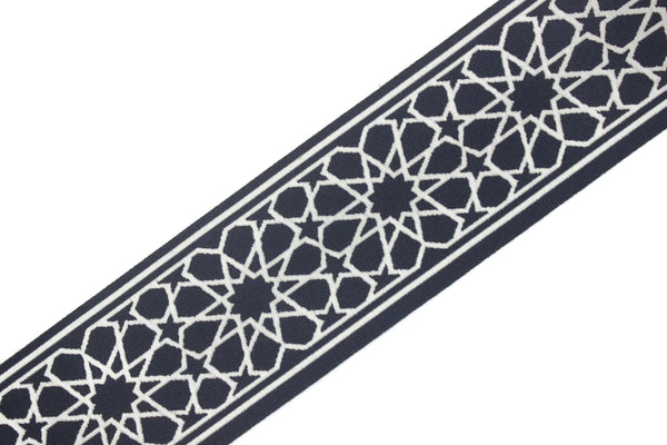 2.75" Andalusia Embroidered Drapery Trims, 70mm Jacquard Trims, Sewing Trim, Curtain trims, Jacquard Ribbons, Drapery Banding 70037 C15
