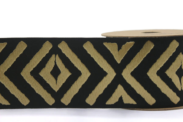 2.7" Embroidery Curtain Trim, Tuscan Color Jacquard Ribbon for Curtains, Drapery Banding, Drapery Trim Tape, Woven Border 207 V8