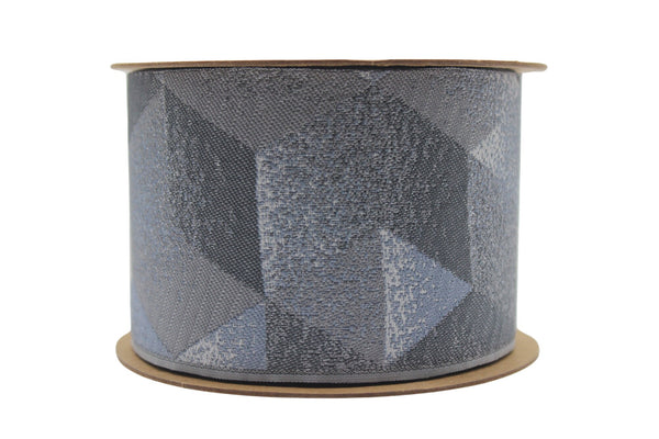 2.7" Embroidery Curtain Trim, Gray Color Jacquard Ribbon for Curtains, Drapery Banding, Drapery Trim Tape, Woven Border 208 V4
