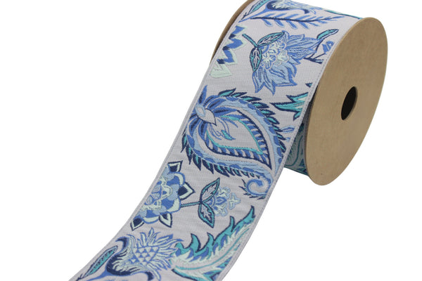 68 mm Embroidered Ribbons (2.76 inch), Jacquard Trims, Sewing Trim, drapery trim, Curtain trims, Jacquard Ribbons, trim for drapery, 216 V2