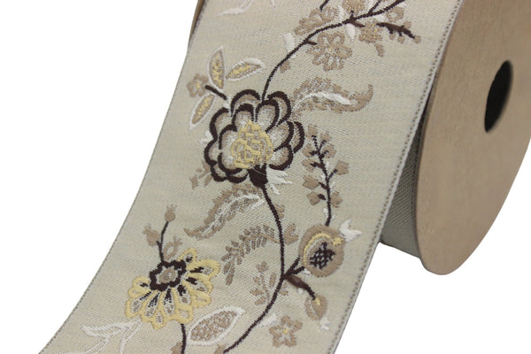 68 mm Embroidered Ribbons (2.76 inch), Jacquard Trims, Sewing Trim, drapery trim, Curtain trims, Jacquard Ribbons, trim for drapery, 218 V4