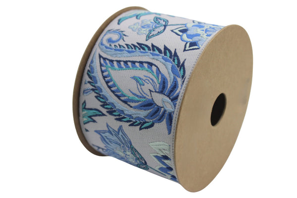 68 mm Embroidered Ribbons (2.76 inch), Jacquard Trims, Sewing Trim, drapery trim, Curtain trims, Jacquard Ribbons, trim for drapery, 216 V2