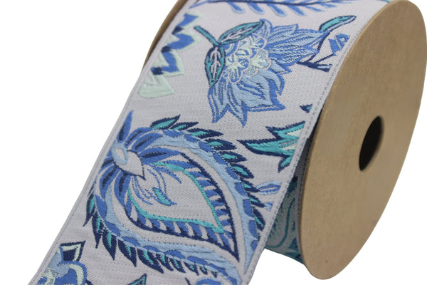 68 mm Embroidered Ribbons (2.76 inch), Jacquard Trims, Sewing Trim, drapery trim, Curtain trims, Jacquard Ribbons, trim for drapery, 216 V2