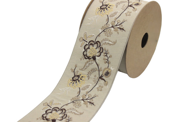 68 mm Embroidered Ribbons (2.76 inch), Jacquard Trims, Sewing Trim, drapery trim, Curtain trims, Jacquard Ribbons, trim for drapery, 218 V4