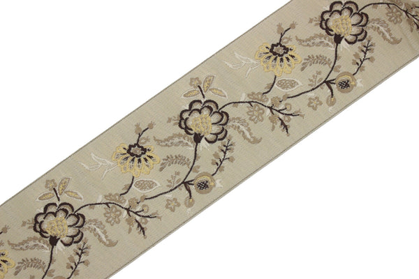 68 mm Embroidered Ribbons (2.76 inch), Jacquard Trims, Sewing Trim, drapery trim, Curtain trims, Jacquard Ribbons, trim for drapery, 218 V4