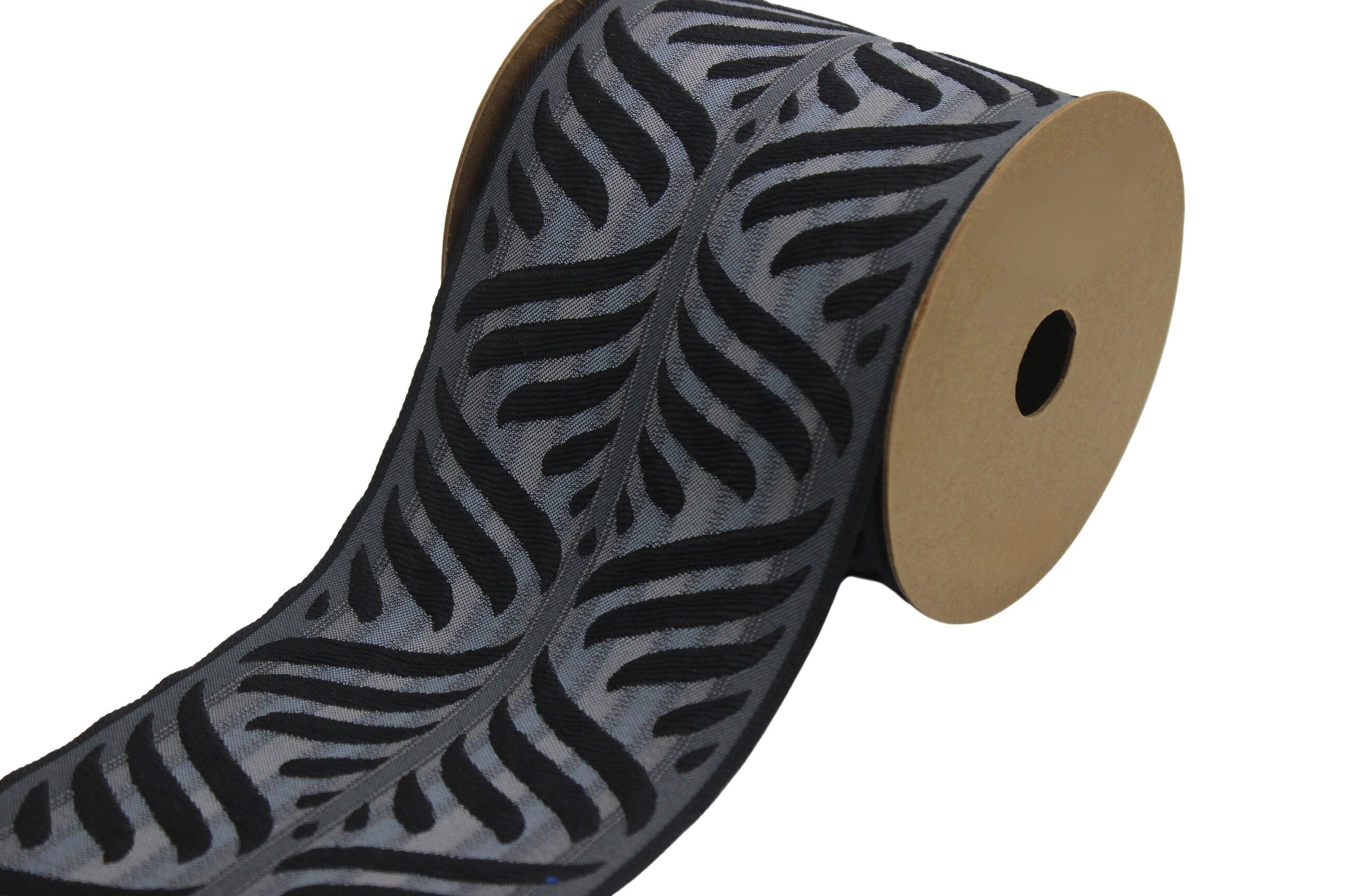 3.93" Leaf Trim Tape, Upholstery Trim, Fabric Trimmings, Drapery Banding Trim Tape, Jacquard Ribbon, curtain trim ideas 214 V7