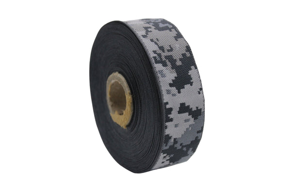 28 mm Military Jacquard Trims (1.10 inches), Air Force Camouflage Woven Trim, Army Uniform Ribbon 28328 V1