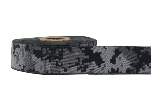 28 mm Military Jacquard Trims (1.10 inches), Air Force Camouflage Woven Trim, Army Uniform Ribbon 28328 V1