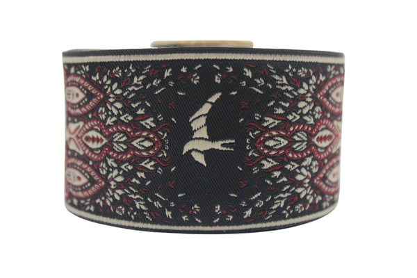 50 mm bird embroidered ribbon, Jacquard Trims (1.96 inches), Vintage Ribbons, Decorative Ribbons, Sewing Trim, 50323 V2