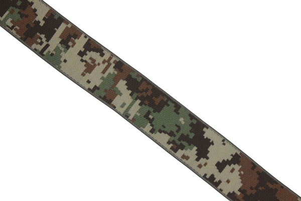 28 mm Military Jacquard Trims (1.10 inches), Army Camouflage Woven Trim, Army Uniform Ribbon 28328 V2