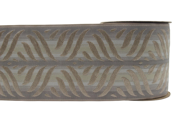 3.93" Leaf Trim Tape, Upholstery Trim, Fabric Trimmings, Drapery Banding Trim Tape, Jacquard Ribbon, curtain trim ideas 214 V2