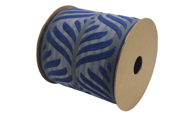 3.93" Leaf Trim Tape, Upholstery Trim, Fabric Trimmings, Drapery Banding Trim Tape, Jacquard Ribbon, curtain trim ideas 214 V6