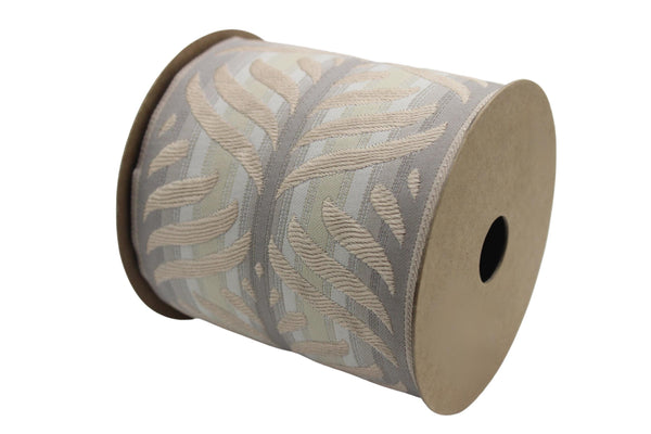 3.93" Leaf Trim Tape, Upholstery Trim, Fabric Trimmings, Drapery Banding Trim Tape, Jacquard Ribbon, curtain trim ideas 214 V2