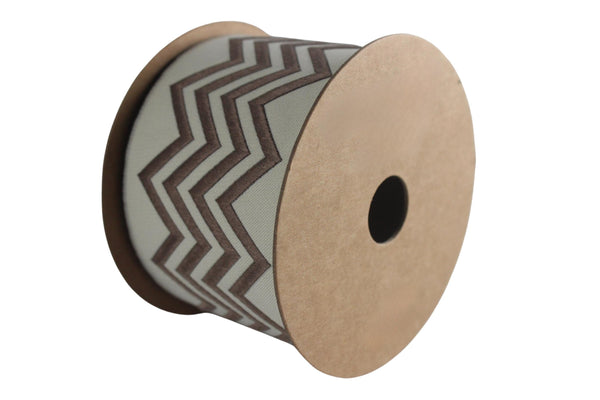 2.7" Embroidery Curtain Trim, Brown Color Jacquard Ribbon for Curtains, Drapery Banding, Drapery Trim Tape, Woven Border 184 V6