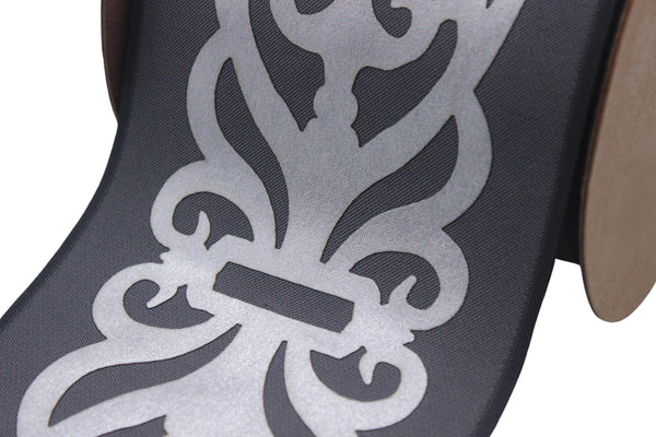 100 mm Embroidered Ribbons (3.93 inc), Jacquard Trims, Sewing Trim, drapery trim, Curtain trims, Jacquard Ribbon, trim for drapery, K1101 V5
