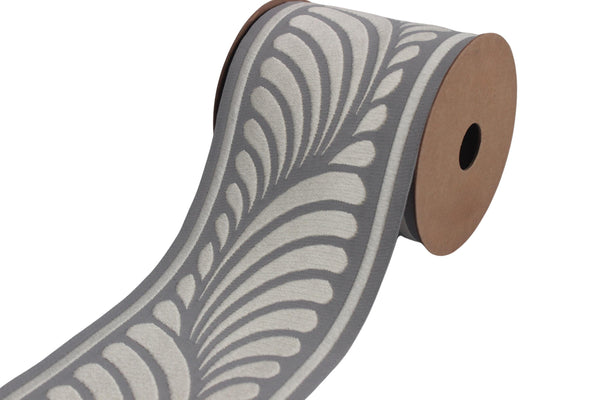 3.9" Drapery Trim Tape, Embroidery Trim Jacquard Ribbon, Drapery trim, Curtain trims, Sewing Trim, Curtains, Drapery Banding 210 V2