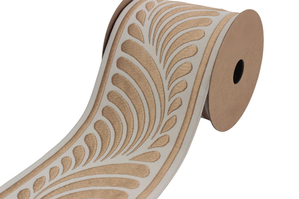 3.9" Drapery Trim Tape, Embroidery Trim Jacquard Ribbon, Drapery trim, Curtain trims, Sewing Trim, Curtains, Drapery Banding 210 V4